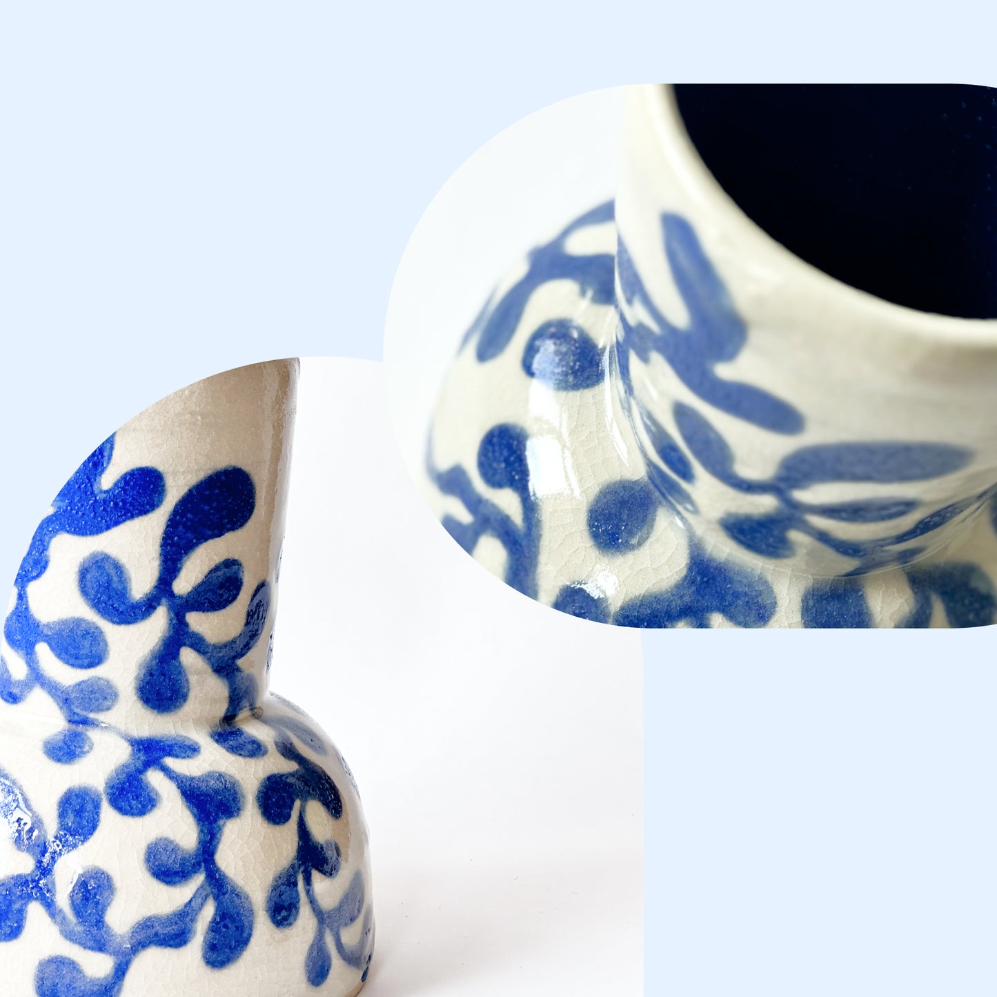 blue and white vine vase