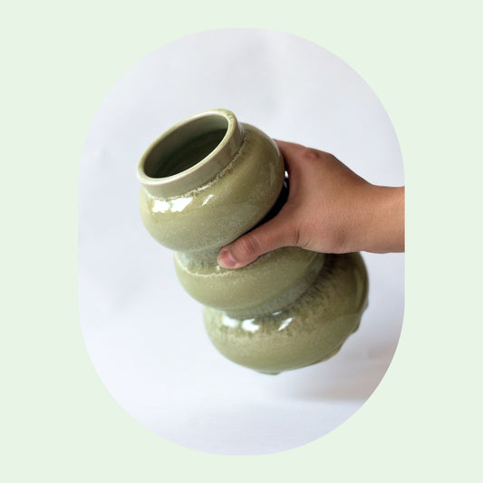 green bubble vase