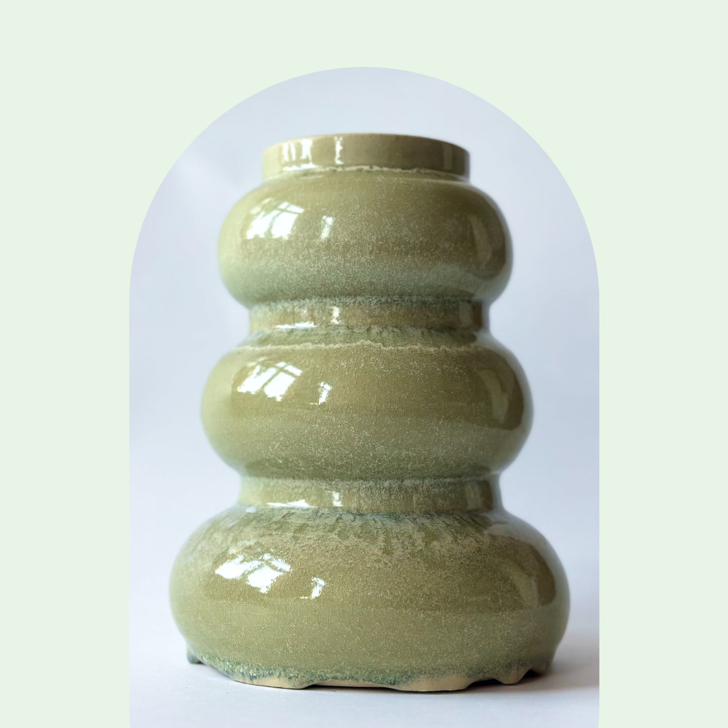 green bubble vase