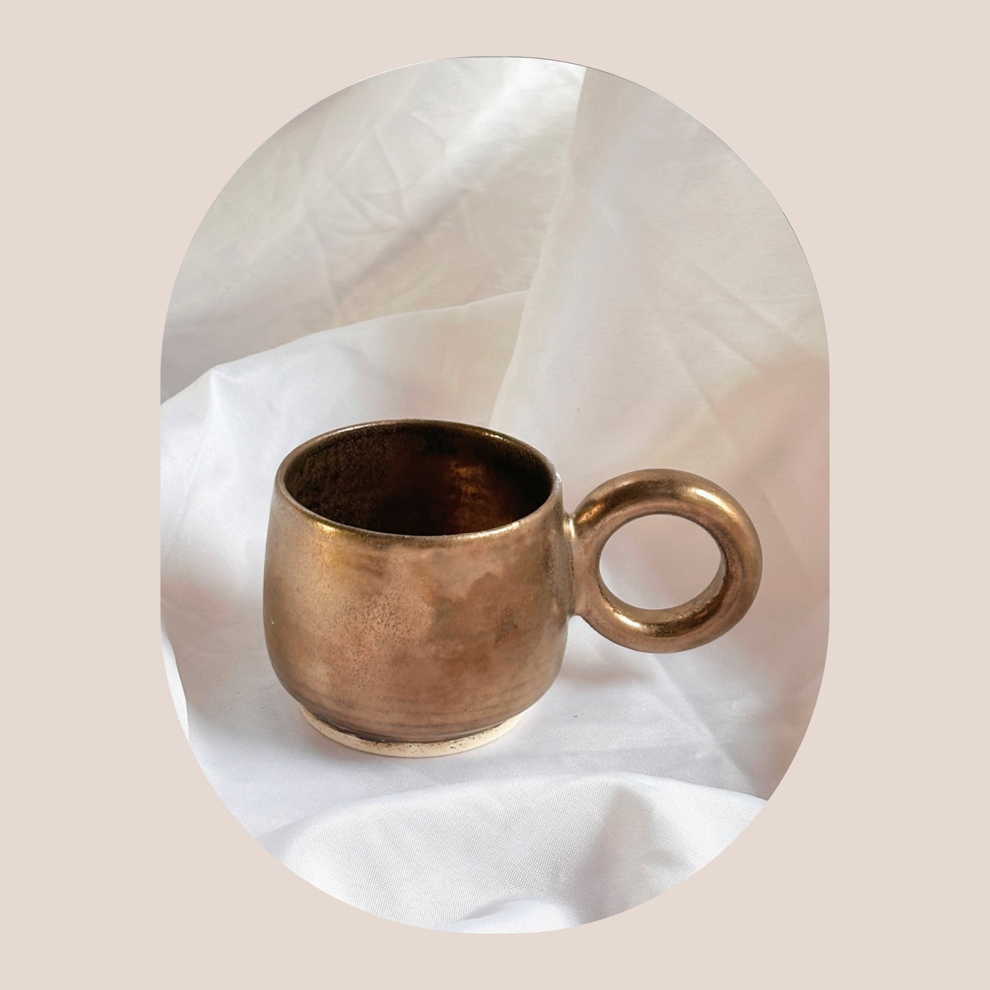 brassy metalic mug