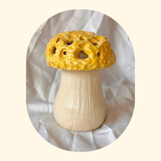 yellow mushroom vase