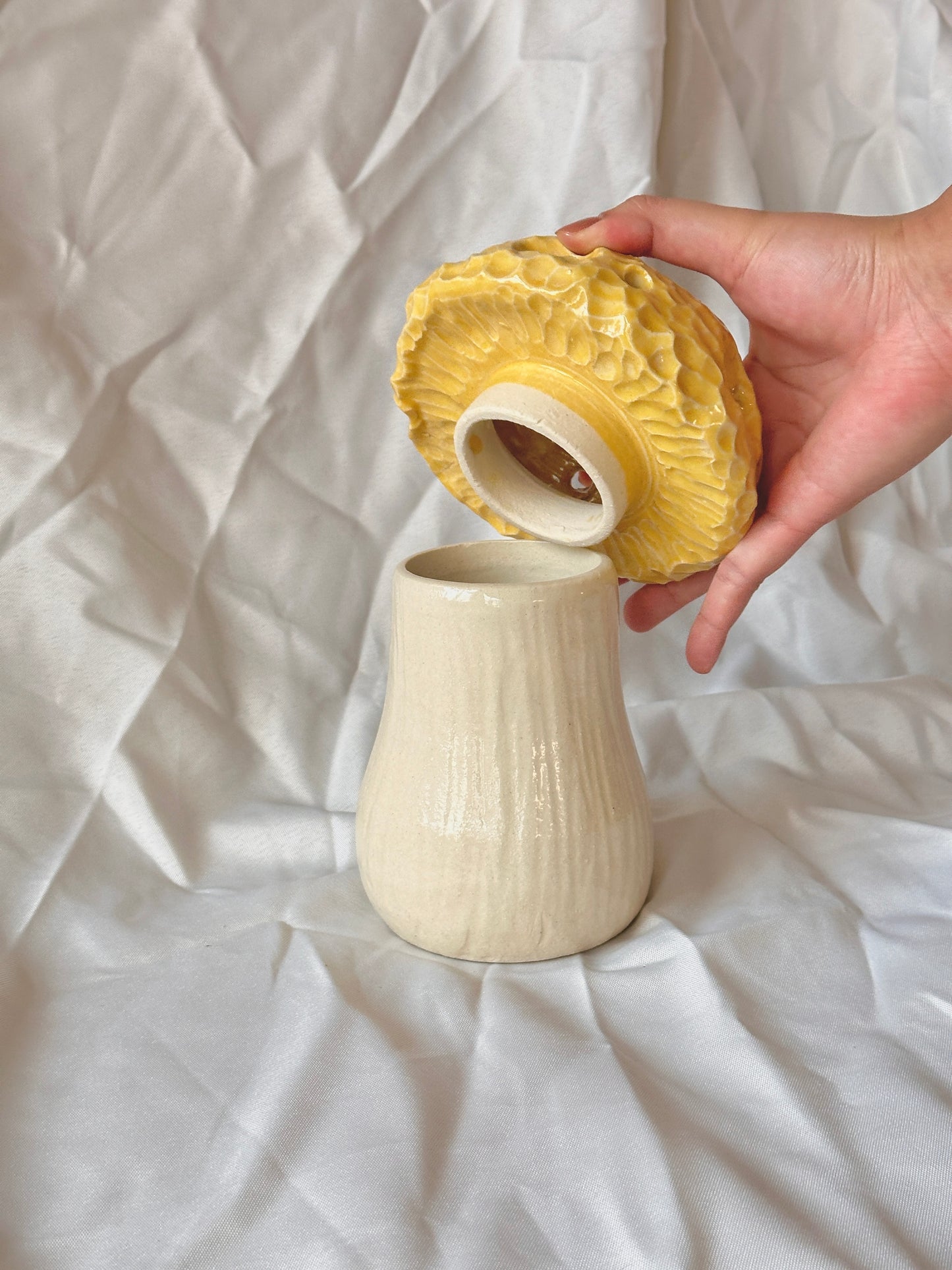 yellow mushroom vase