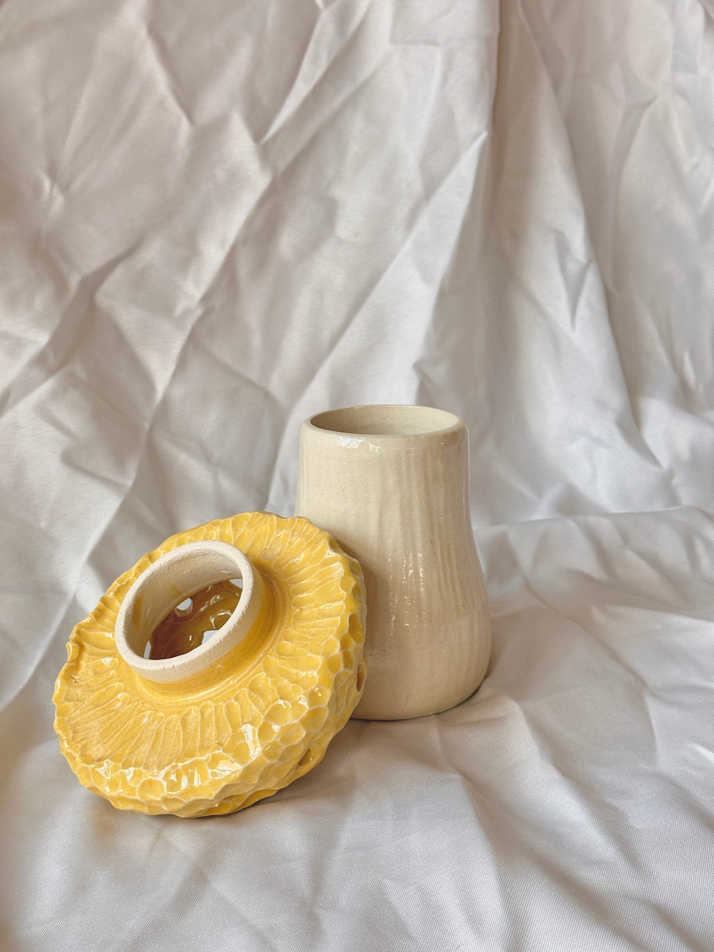 yellow mushroom vase